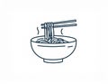 Bowl simple line icon. Flat noodles logo design template. Street fast food symbol Royalty Free Stock Photo