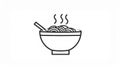 Bowl simple line icon. Flat noodles logo design template. Street fast food symbol Royalty Free Stock Photo