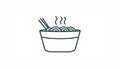 Bowl simple line icon. Flat noodles logo design template. Street fast food symbol Royalty Free Stock Photo