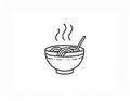 Bowl simple line icon. Flat noodles logo design template. Street fast food symbol Royalty Free Stock Photo