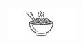 Bowl simple line icon. Flat noodles logo design template. Street fast food symbol Royalty Free Stock Photo