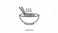Bowl simple line icon. Flat noodles logo design template. Street fast food symbol Royalty Free Stock Photo