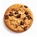 Chocolate chips cookie isolated on white with selective focus Royalty Free Stock Photo