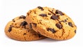 Chocolate chips cookie isolated on white with selective focus Royalty Free Stock Photo