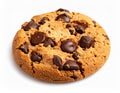 Chocolate chips cookie isolated on white with selective focus Royalty Free Stock Photo