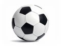 A black and white soccer ball is depicted, featuring a classic hexagon Royalty Free Stock Photo