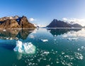 Glacial ice floating in the Neumayer Channel near Wiencke Island. Royalty Free Stock Photo