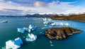 Glacial ice floating in the Neumayer Channel near Wiencke Island. Royalty Free Stock Photo