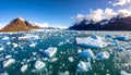 Glacial ice floating in the Neumayer Channel near Wiencke Island. Royalty Free Stock Photo