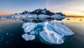 Glacial ice floating in the Neumayer Channel near Wiencke Island. Royalty Free Stock Photo