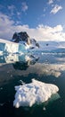Glacial ice floating in the Neumayer Channel near Wiencke Island. Royalty Free Stock Photo