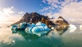 Glacial ice floating in the Neumayer Channel near Wiencke Island. Royalty Free Stock Photo