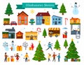 estive illustration depicting a winter holiday scene with various elements Royalty Free Stock Photo