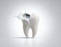 A 3D-rendered image depicting a large, shiny, white tooth Royalty Free Stock Photo