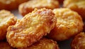 Close-up of Delicious Fried Chicken Nuggets, Golden Crust, Fast Food Royalty Free Stock Photo