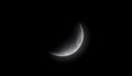 Crescent Moon in Night Sky, Black Background, Space, Astronomy Royalty Free Stock Photo