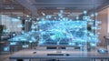 Data Visualization Technology Computer Monitor with Futuristic Network Connection Royalty Free Stock Photo