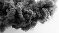 Abstract Black Smoke Cloud on White Background, Texture Royalty Free Stock Photo