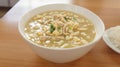 Sabaw sa Mais, Delicious Filipino Chicken Corn Soup, Local Comfort Food, Rice Royalty Free Stock Photo