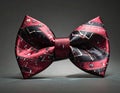 Bow tie with a bold red and black abstract pattern Royalty Free Stock Photo