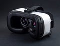 VR glasses, virtual reality helmet, frame from video game Royalty Free Stock Photo