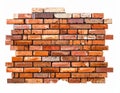 A section of an aged brick wall comprising rectangular, clay-based bricks with various shades Royalty Free Stock Photo