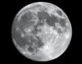 Full moon against a black background. Visible are various lunar features, including dark maria Royalty Free Stock Photo