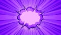 Vector illustrated retro comic book background with big purple explosion bubble Royalty Free Stock Photo