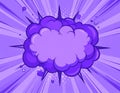 Vector illustrated retro comic book background with big purple explosion bubble Royalty Free Stock Photo