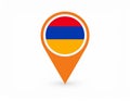 Armenian flag map pointer layout. Vector illustration. Royalty Free Stock Photo