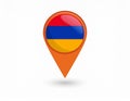Armenian flag map pointer layout. Vector illustration. Royalty Free Stock Photo