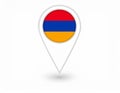 Armenian flag map pointer layout. Vector illustration. Royalty Free Stock Photo