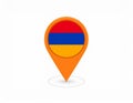 Armenian flag map pointer layout. Vector illustration. Royalty Free Stock Photo