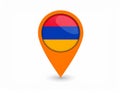 Armenian flag map pointer layout. Vector illustration. Royalty Free Stock Photo