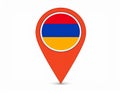 Armenian flag map pointer layout. Vector illustration. Royalty Free Stock Photo