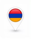 Armenian flag map pointer layout. Vector illustration. Royalty Free Stock Photo
