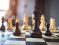 Chess photographed on a chessboard Royalty Free Stock Photo