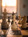 Chess photographed on a chessboard Royalty Free Stock Photo
