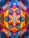 Abstract kaleidoscope background. Beautiful multicolor kaleidoscope texture. Royalty Free Stock Photo