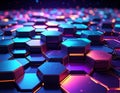 Reconceiving Digital Aesthetics- A Thorough Exploration of 3D Hexagonal Grids Embedde Royalty Free Stock Photo