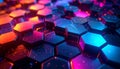 Reconceiving Digital Aesthetics- A Thorough Exploration of 3D Hexagonal Grids Embedde Royalty Free Stock Photo
