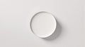 Clean White Plate on White Surface, Empty Background, Food Presentation, Top View Royalty Free Stock Photo