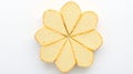 Flower made from Bread Slices, Floral Food Art on White Background Royalty Free Stock Photo