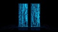 Abstract Digital Columns with Binary Code, Futuristic Data Visualization Royalty Free Stock Photo