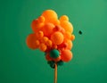 Minimal balloon 3D image of lava green big morphing bubbles Royalty Free Stock Photo