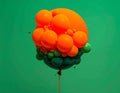 Minimal balloon 3D image of lava green big morphing bubbles Royalty Free Stock Photo