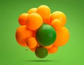 Minimal balloon 3D image of lava green big morphing bubbles Royalty Free Stock Photo