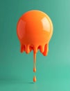 Minimal balloon 3D image of lava green big morphing bubbles Royalty Free Stock Photo