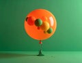 Minimal balloon 3D image of lava green big morphing bubbles Royalty Free Stock Photo
