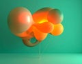 Minimal balloon 3D image of lava green big morphing bubbles Royalty Free Stock Photo